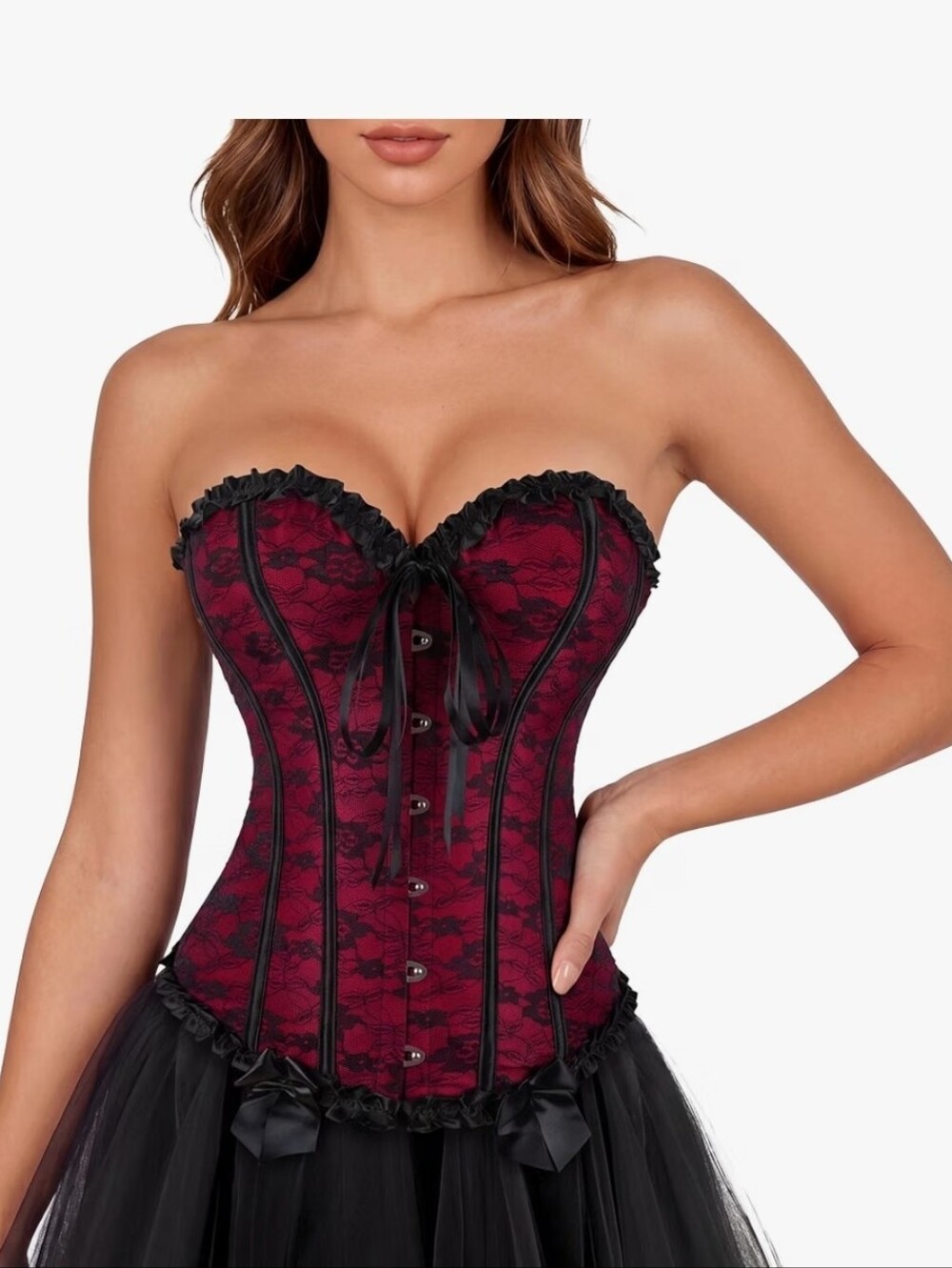 Zhitunemi Corsets For Vampire Costume Women: Floral Bustier Corset Tops.